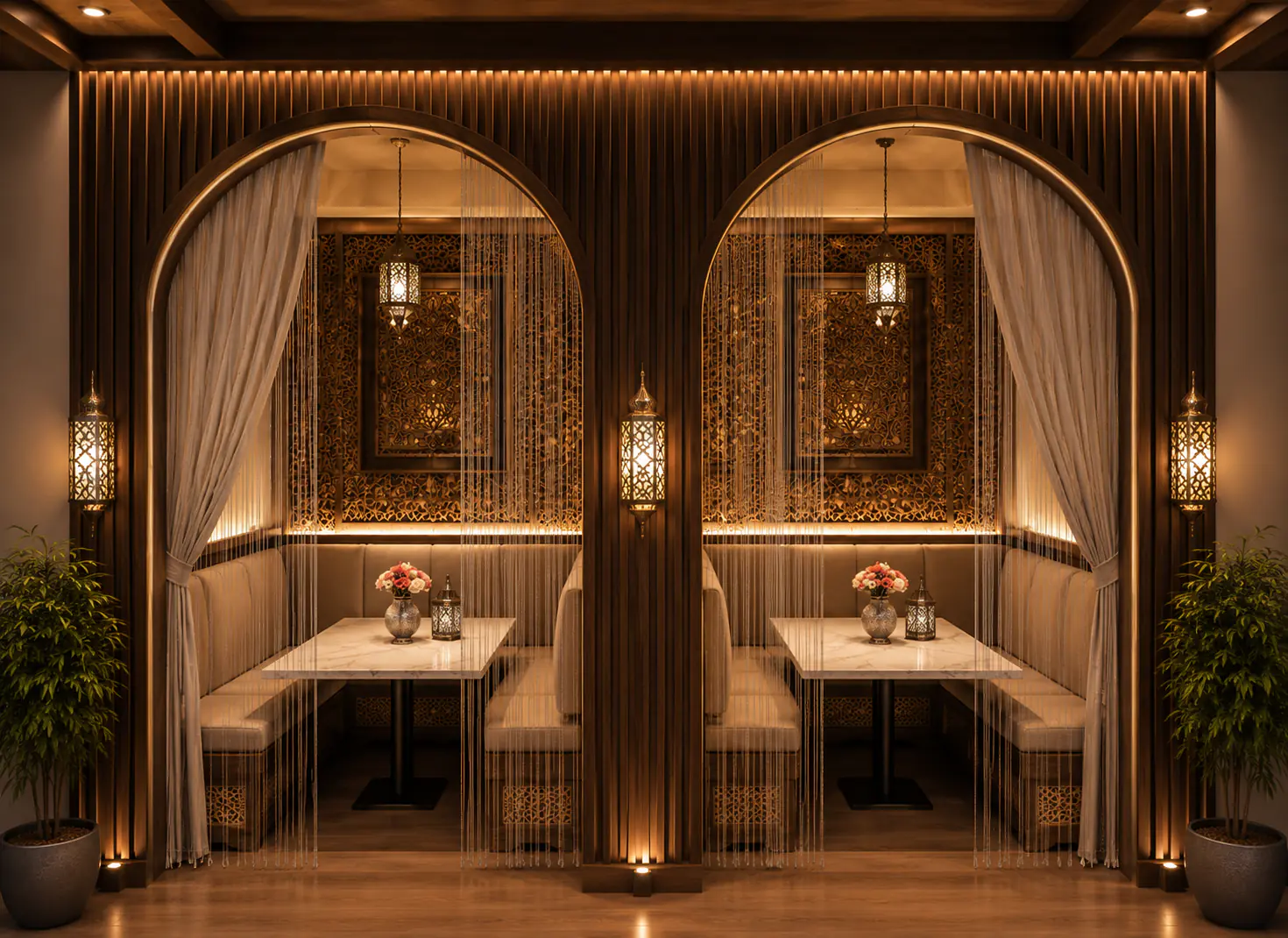 Private Afghan dining booths